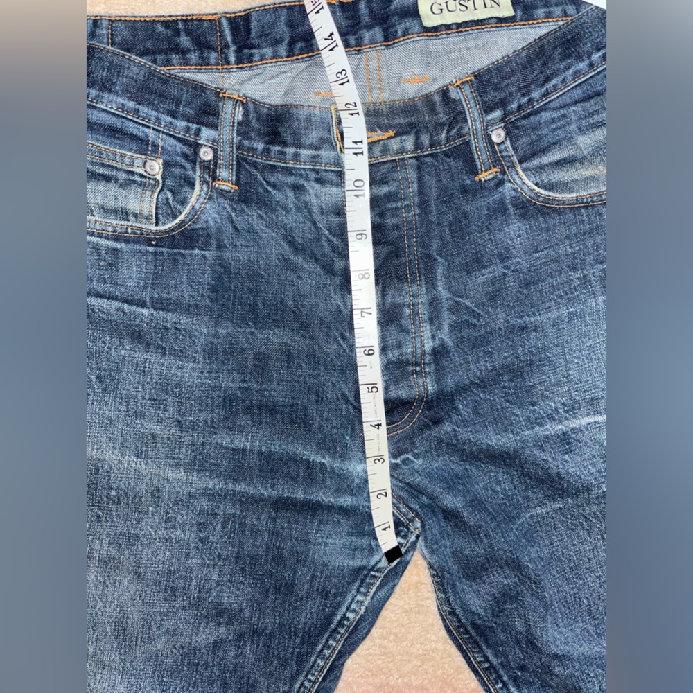 GUSTIN #75 Okayama Straight Jeans Mens Size 38 x 36 Japanese Selvedge Button Fly - Picture 3 of 13